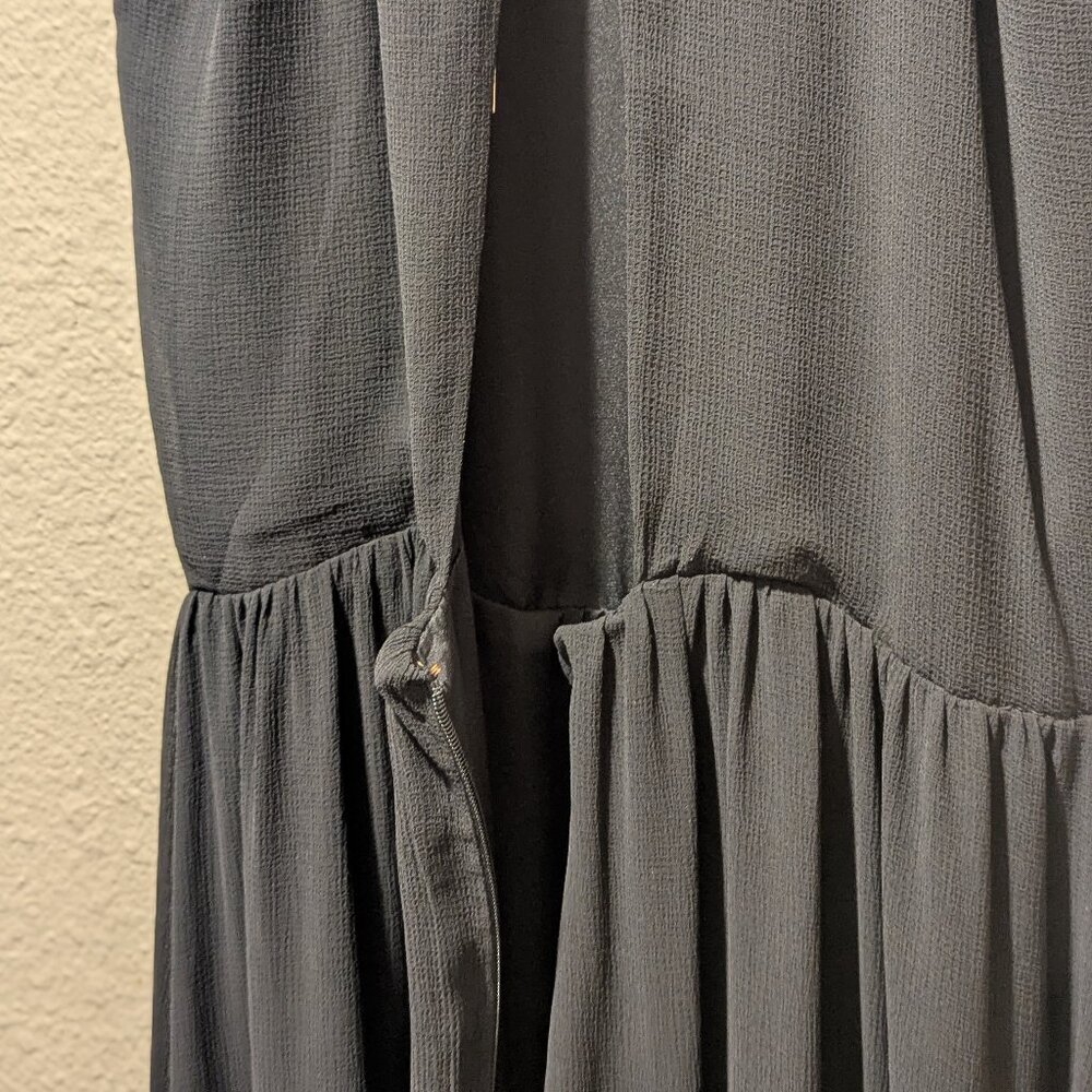 NWT H&M Studio Black Flowy Chiffon Maxi Dress Size 8 - Picture 7 of 9